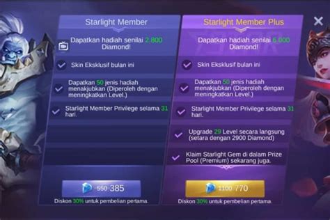 Galeri foto beli topup yes untuk pemain Mobile Legends: Starlight member diamond branding konsisten promo di buka lewat pusat akun